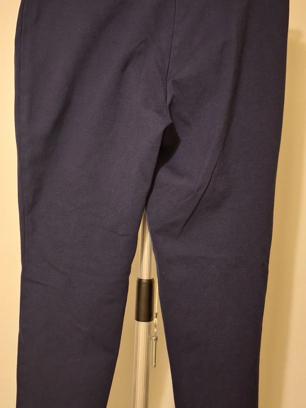 Michael Kors Navy Pull On Pants W/ Gold Logo Plaque